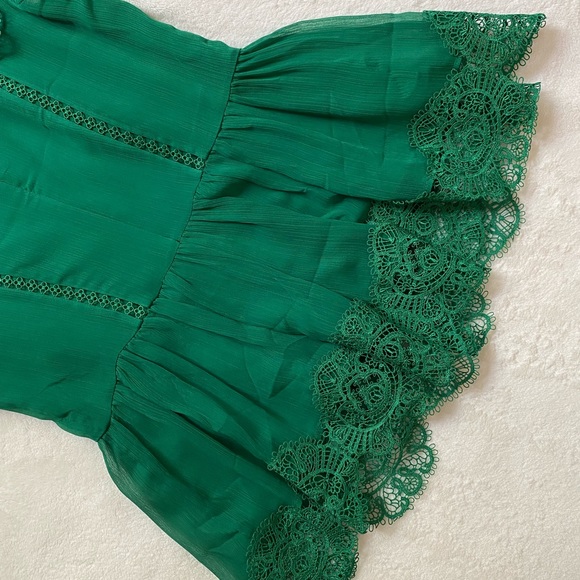 New Ted Baker Mixed Lace peplum SLVLS top💚I believe is a Small, see chart. - Picture 9 of 16